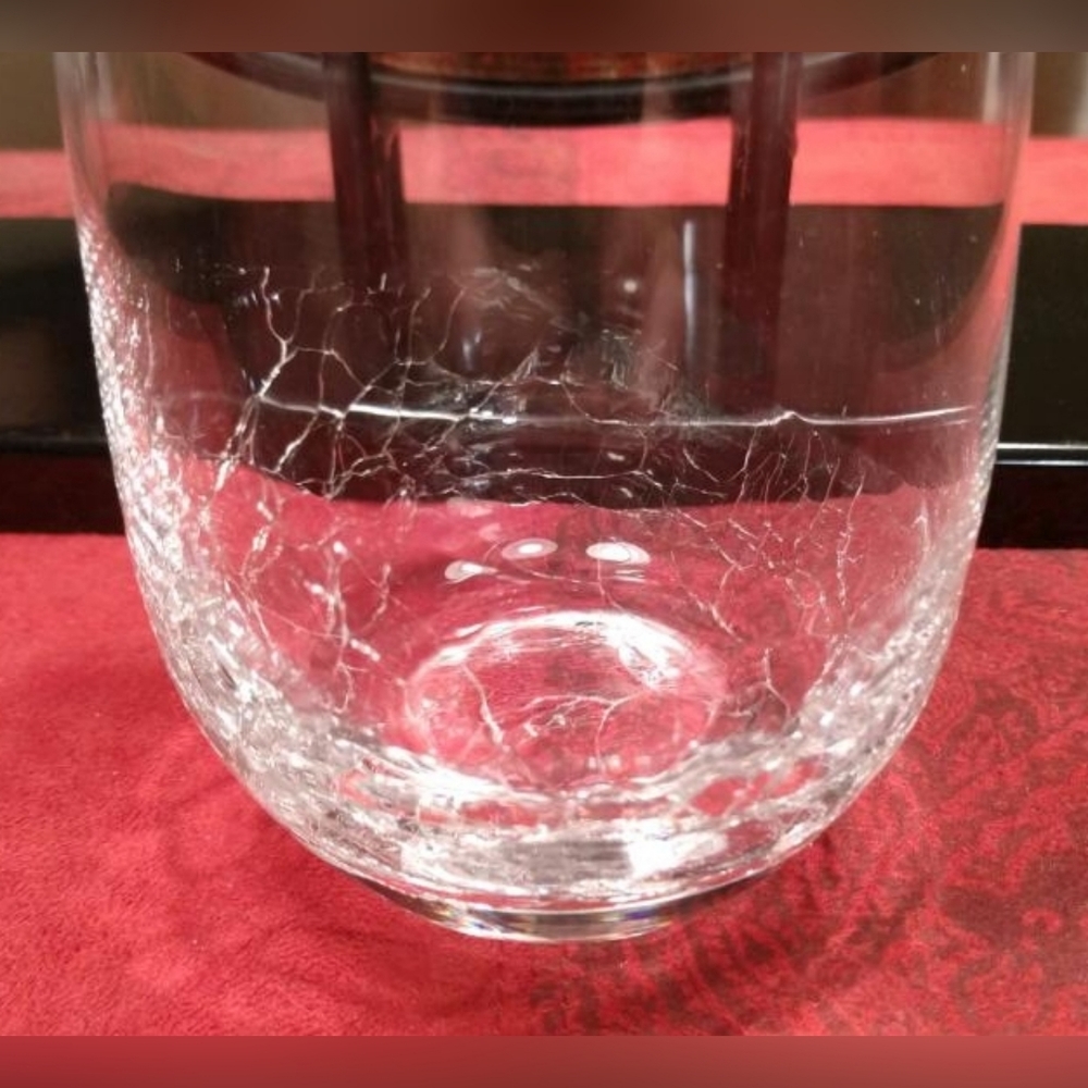 Pier 1-Clear Crackle Angled Rim Tumblers-4 - Picture 3 of 5